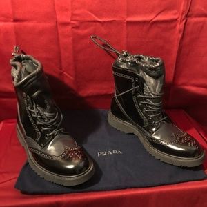 GENUINE PRADA LEATHER MEN'S BOOTS